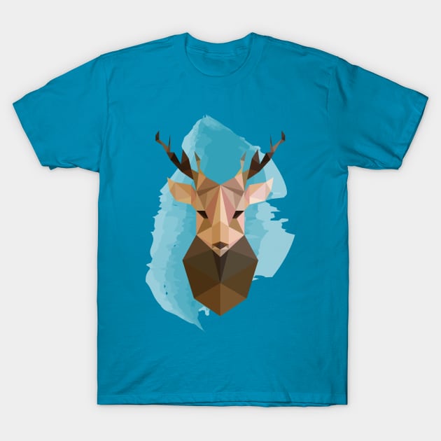 Geometric Reindeer T-Shirt by hiyas